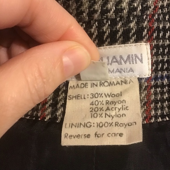 DAVID BENJAMIN Vintage 80’s 90’s Women’s Wool Plaid Blazer Jacket 11/12 - Picture 8 of 9